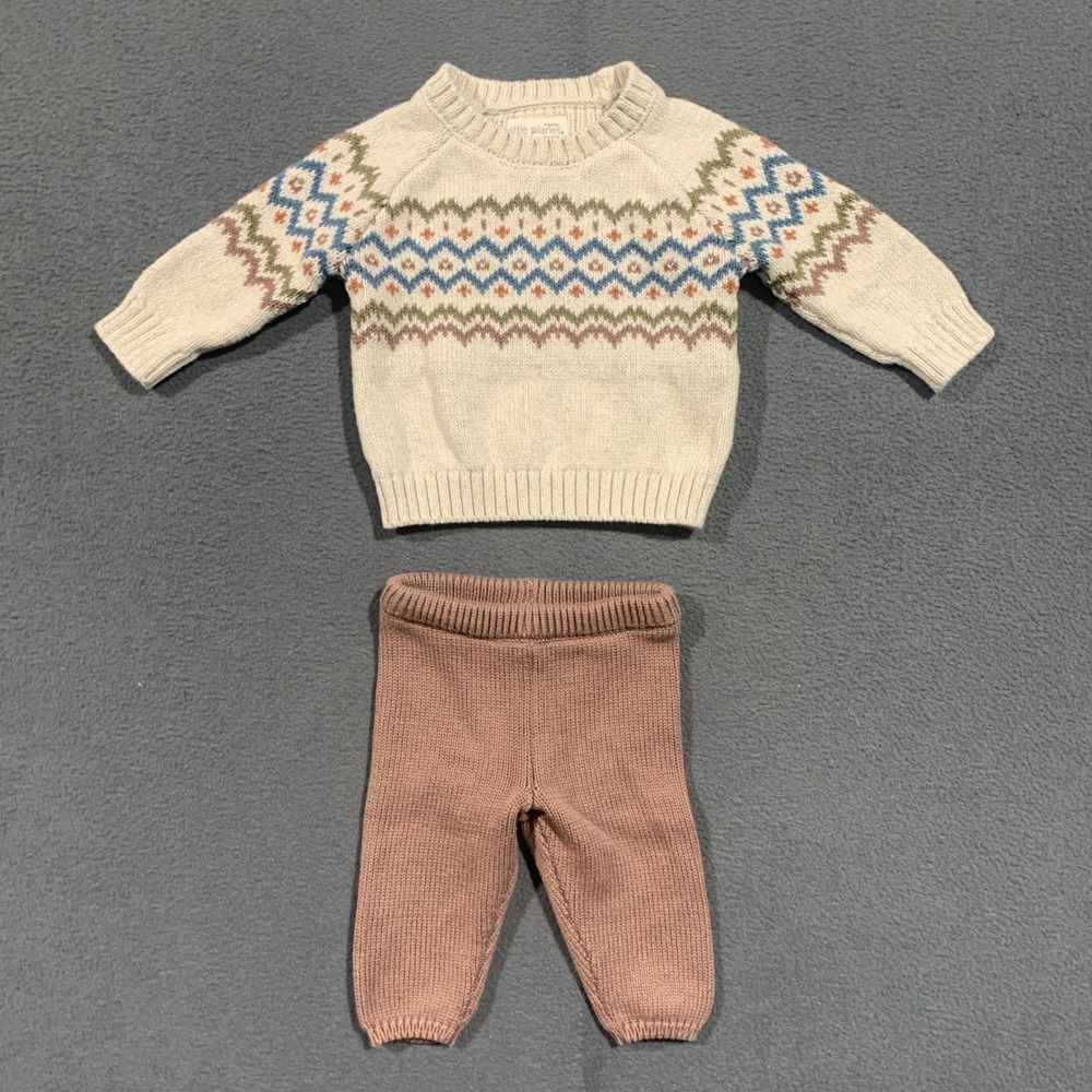 Little Planet by Carters 3M‎ Organic Nordic Fair Isle Sweater and Knit Pants Set